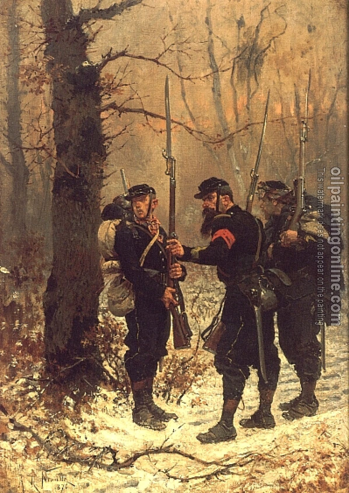 Neuville, Alphonse-Marie-Adolphe de - The Post of Danger - Canvas ...