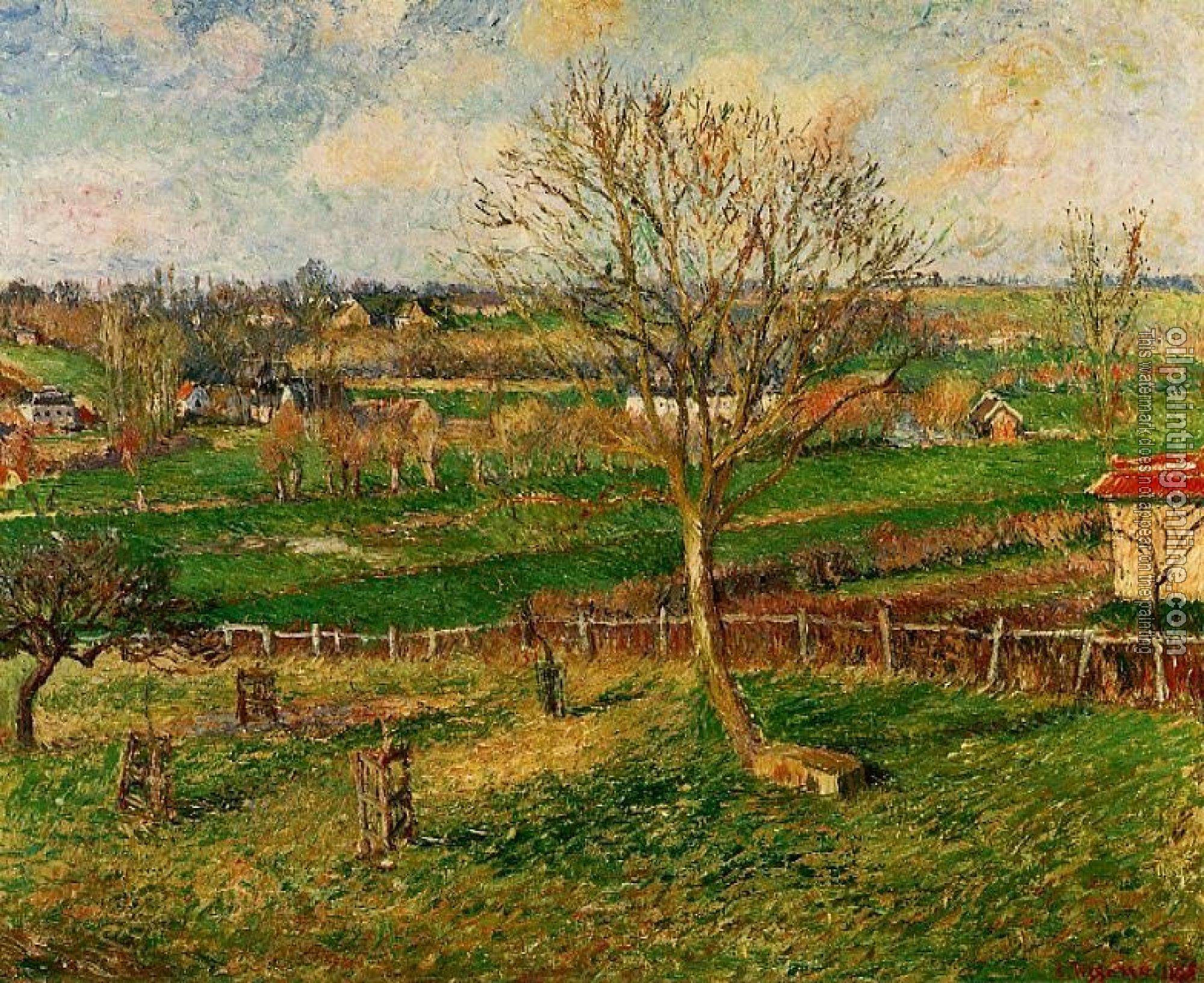 Pissarro, Camille - Landscape, Fields, Eragny - Canvas Painting For Sale