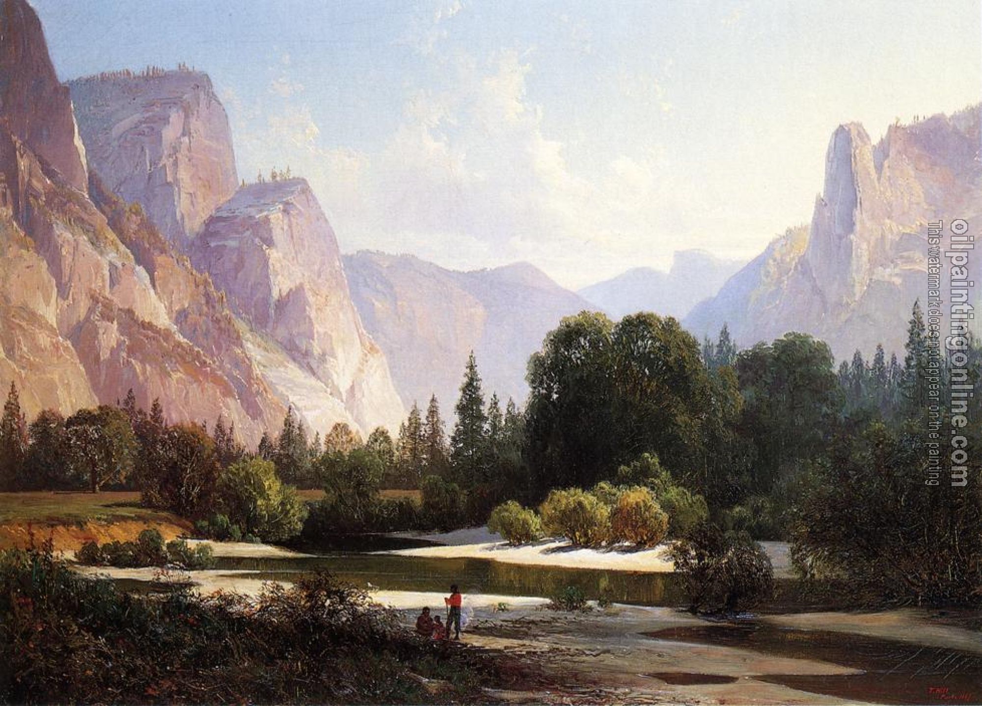 Thomas Hill - Yosemite Valley - Canvas Painting For Sale